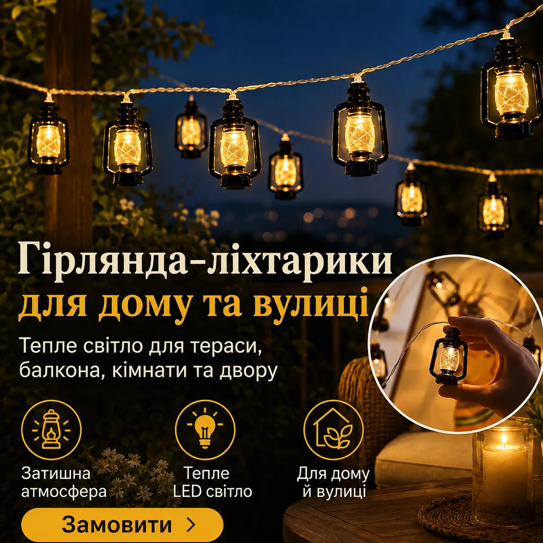 Гірлянда-ліхтарики для дому та вулиці